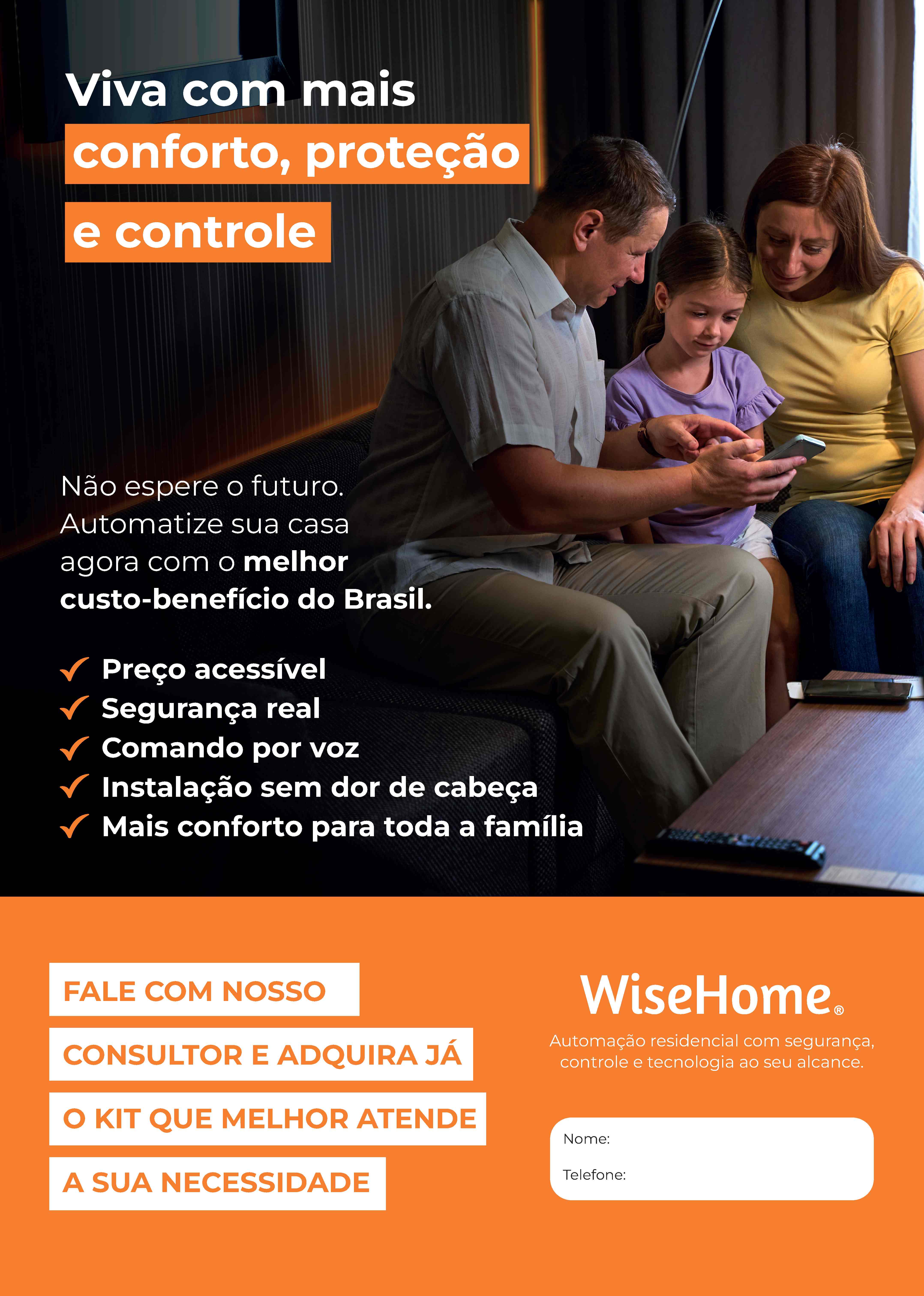 Família usando automação residencial
